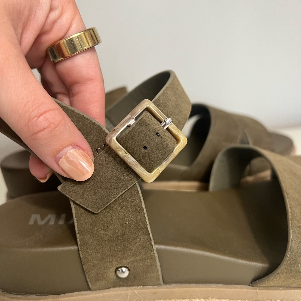 MIA Olive Green Sandals with Buckle - Picture 2 of 5